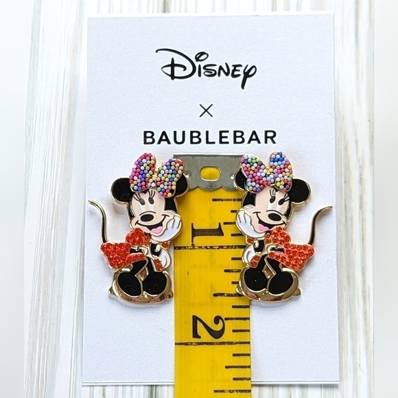Baublebar Disney Minnie Mouse Birthday Charm Sprinkle & Rhinestone Earrings NWT - Picture 4 of 4